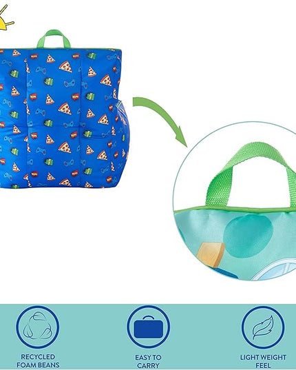 Idea Nuova Ryan's World Toddler Nylon Bean Bag Chair with Piping & Top Carry Handle Large - LeafyLoom