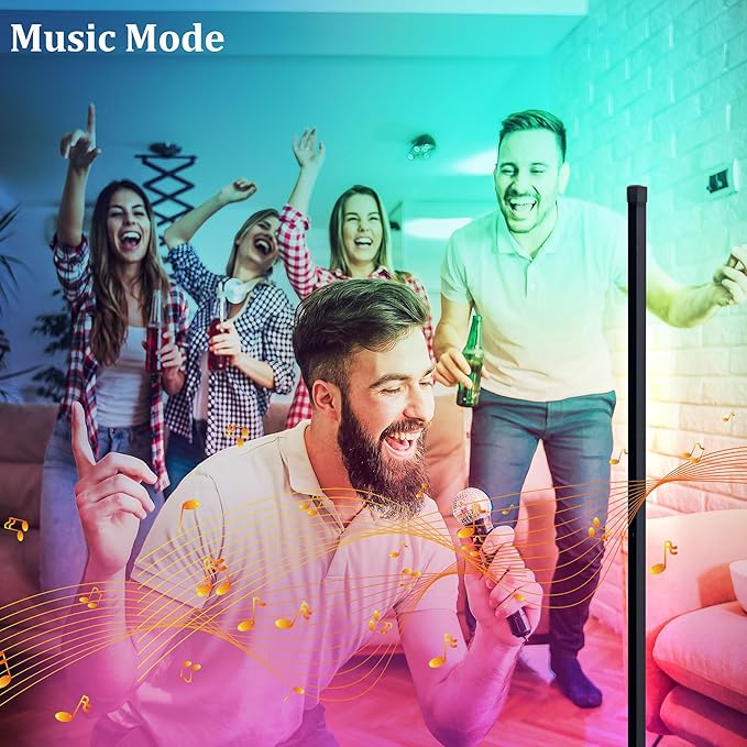 LED Floor Lamp Corner Mood Light RGB Color Changing Dimmable Music Sync with Remote Control for Living Room, Bedroom, Game Room, Party Decoration - LeafyLoom