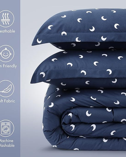 Utopia Bedding All Season Moon Comforter Set with 2 Pillow Cases, 3 Piece Soft Brushed Microfiber Kids Bedding Set for Boys/Girls, Machine Washable (Twin) - LeafyLoom