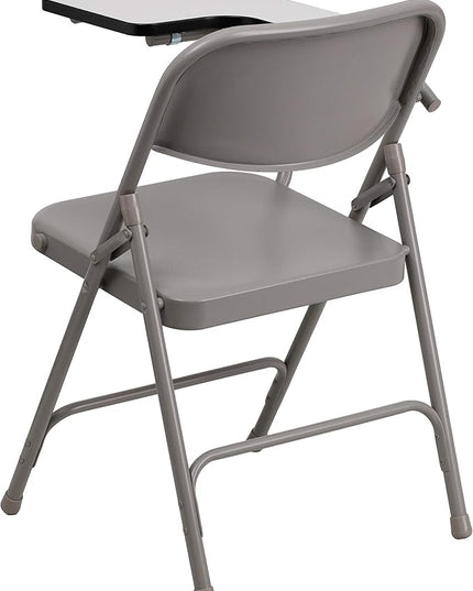 Flash Furniture Ralph Premium Steel Folding Chair with Right Handed Tablet Arm - LeafyLoom