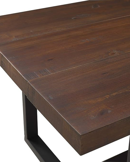 Walker Edison Andre Modern Solid Wood Dining Table, 72 Inch, Mahogany - LeafyLoom