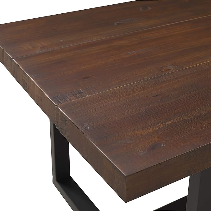 Walker Edison Andre Modern Solid Wood Dining Table, 72 Inch, Mahogany - LeafyLoom