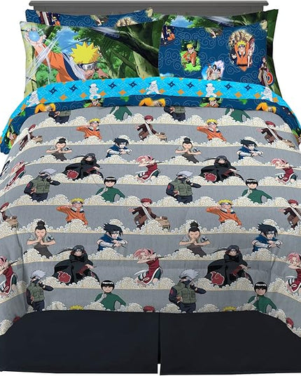 Naruto Anime Bedding Super Soft Comforter and Sheet Set with Sham, 7 Piece Full Size, By Franco - LeafyLoom