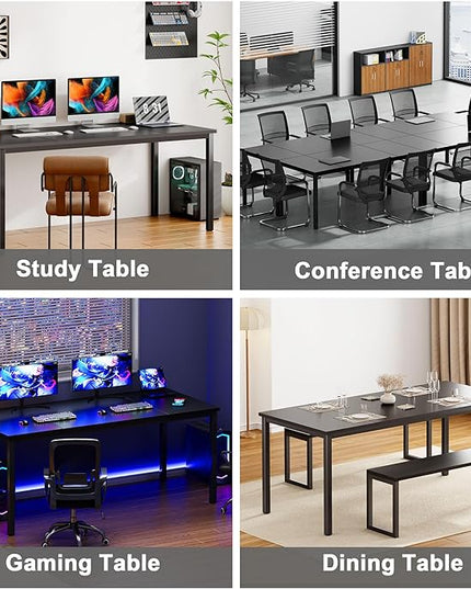 Need Large Computer Desk 70.8 x 31.5 inches Conference Table Large Office Desk Writing Table Workstation for Home Office,Black 10FJGSAC3-180BK-ND - LeafyLoom