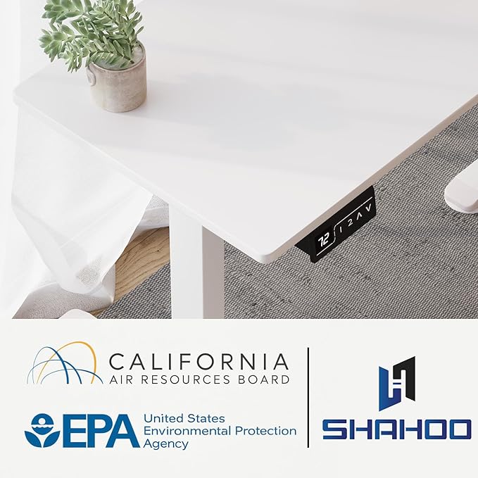 L-Shaped Electric Standing Desk, 63 x 55 Inches Height Adjustable Coner Table, Home Office Computer Workstation, White, 63 x 55 Inch - LeafyLoom