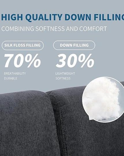 Convertible L-Shaped Sofa with Reversible Chaise, Ottoman & 2 Pillows, Oversized 4 Seat Upholstered Modular Sectional Couch Set w/Extra Deep Seats for Living Room Furniture, Apartment, Office - LeafyLoom