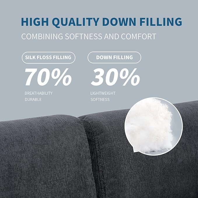 Convertible L-Shaped Sofa with Reversible Chaise, Ottoman & 2 Pillows, Oversized 4 Seat Upholstered Modular Sectional Couch Set w/Extra Deep Seats for Living Room Furniture, Apartment, Office - LeafyLoom
