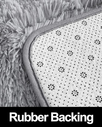 Super Soft Fluffy Shaggy Rugs 6x9 Feet for Living Room Bedroom, Fuzzy Plush Area Rugs for Girls Kids Room Nursery Home Decor, Furry Dorm Throw Rug Cute Non-Slip Indoor Floor Carpet, Grey - LeafyLoom