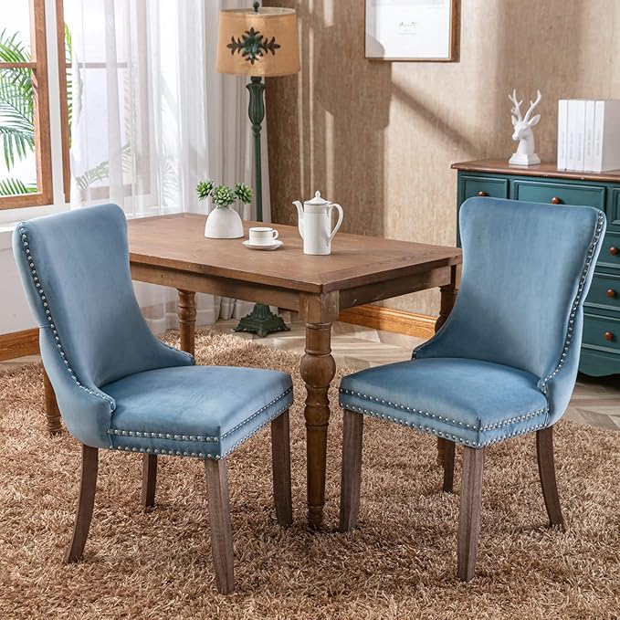 NicBex Haerin-SD-00119-LWJ Dining Chairs, 27.4"x20.4"x37.4", Light Blue - LeafyLoom
