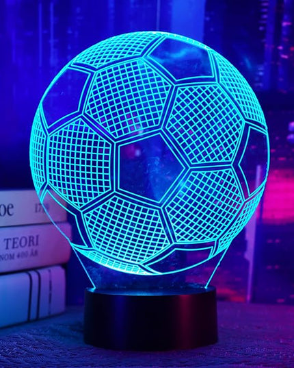 Soccer Night Light, Soccer Gift, 3D Illusion Lamp with 16 Colors Remote and Touch Control - Perfect Kids Room Decoration and Boys Birthday Sport Gift - LeafyLoom