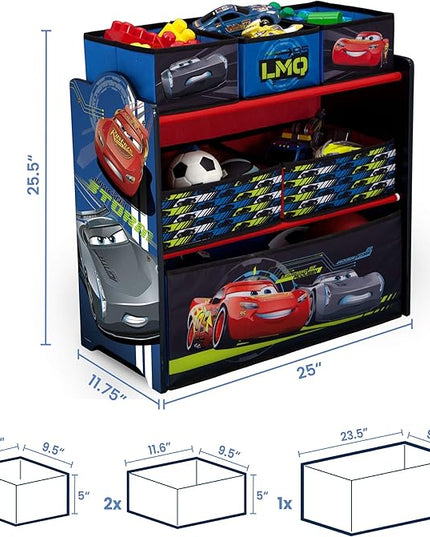 Delta Children Multi-Bin Toy Organizer, Disney/Pixar Cars - LeafyLoom
