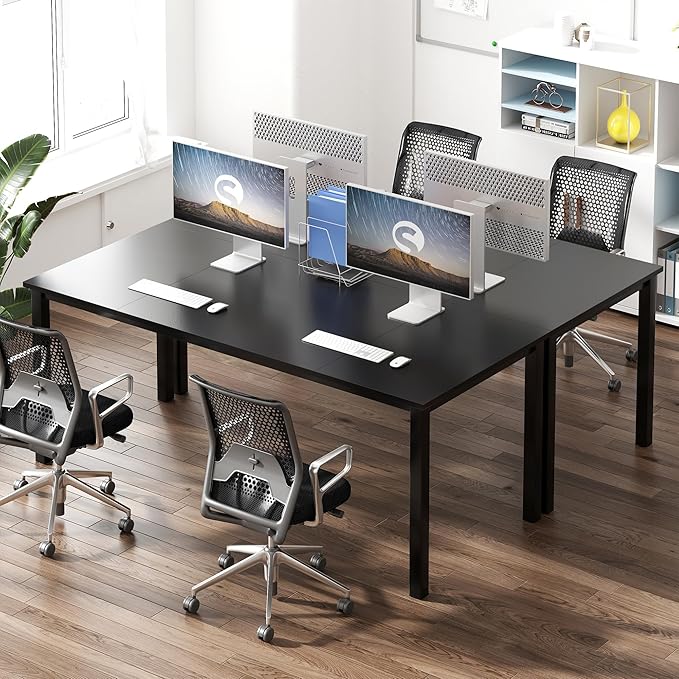 Need 70.8 Inch Executive Office Desk, Large Stylish Computer Desk, Simple Study Writing Desk, Workstation Business Furniture for Home Office, Black - LeafyLoom