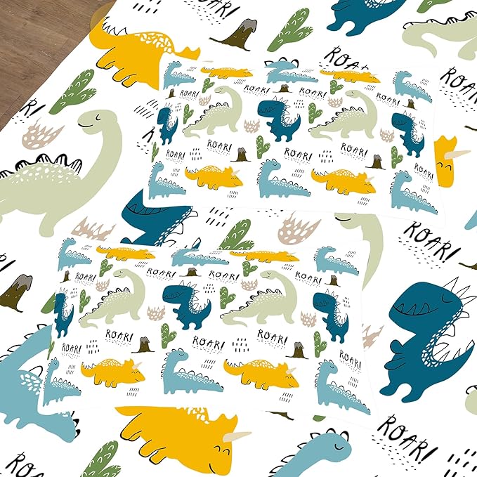 NINENINE Dinosaur Bedding Set for Kids,Twin Comforter Sets for Kids Boys,Blue Dinosaur Comforter Sets Cute Bed Set with 1 Comforter 1 Pillowcase - LeafyLoom