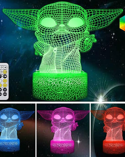 3D Night Light for Kids, 16 Color Change Baby Light for Room Decor, USB Charge 3D Illusion Lamp with Timing Function Remote Control, for Kids Best Star Wars Fans Christmas Birthday Gifts - LeafyLoom