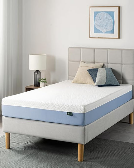 ZINUS 8 Inch Cooling Essential Memory Foam Mattress [New Version], Twin, Fiberglass Free, Medium Feel, Cooling Airflow Memory Foam, Certified Safe Foams & Fabric, Mattress in A Box - LeafyLoom