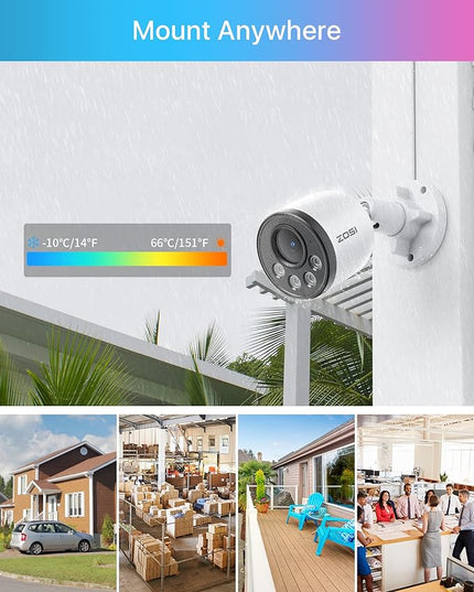 ZOSI 5MP 8CH PoE Security Camera System with Audio,H.265+ 5MP 8 Channel NVR with 2TB HDD,8pcs Weatherproof PoE IP Cameras Outdoor Indoor,Human Detection,100ft Night Vision,for Home 24-7 Recording ZOSI