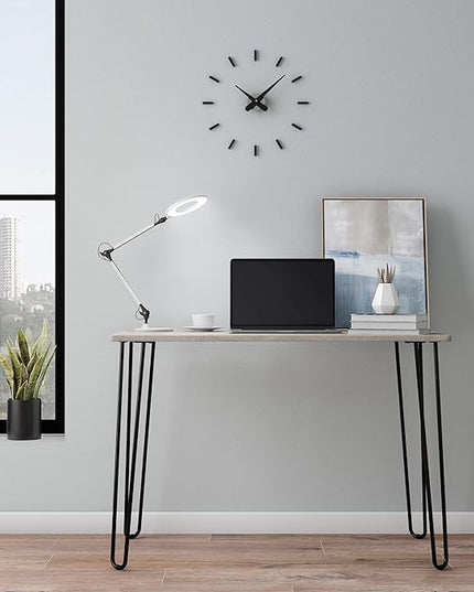 Lavish Home LED Desk Lamp - Swing Arm Architect Lamp - Adjustable Natural Sun Lighting for Home Office, Bedroom, or Dorm Room (White) - LeafyLoom