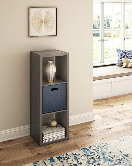 ClosetMaid 4546 Decorative Open Back 3-Cube Storage Organizer, Graphite Gray - LeafyLoom