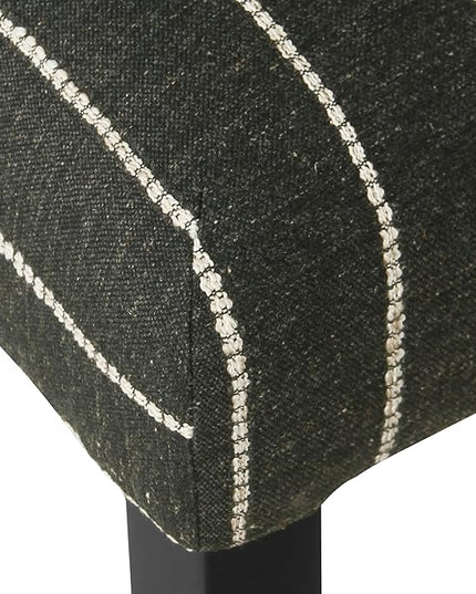 HomePop Classic Parsons Dining Chairs, Pack of 2, Black with Boucle Stripe - LeafyLoom
