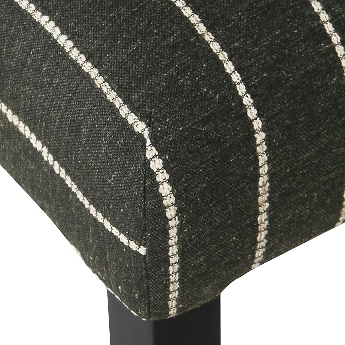 HomePop Classic Parsons Dining Chairs, Pack of 2, Black with Boucle Stripe - LeafyLoom