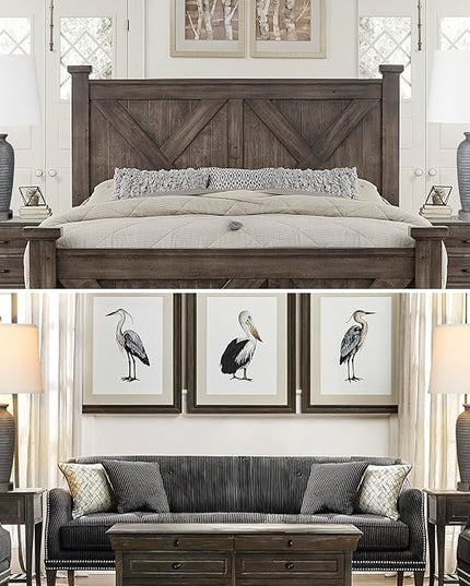 25" Farmhouse Jar Table Lamps Set of 2, 3 Way Touch Control Rustic Bedside Lamps with USB A+C Ports & AC Outlet, Pot Nightstand Lamps for Bedroom Living Room (LED Bulbs Included) - LeafyLoom