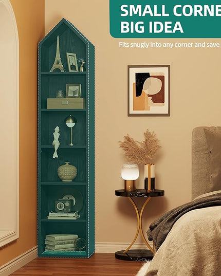 YITAHOME 73" Tall Narrow Bookshelf, Modern Open 5 Tier Bookcase, Wooden Shelf Stand for Small Spaces, Display Shelving Storage Rack for Bedroom, Living Room, Home Office, Black - LeafyLoom