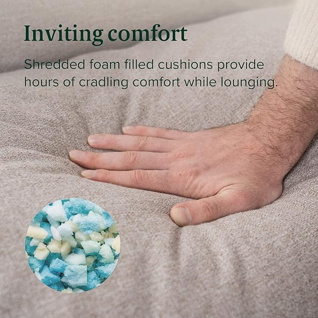 ZINUS Aidan Sling Accent Chair, Pack of 2, Metal Framed Armchair with Shredded Foam Cushioning, Black - LeafyLoom