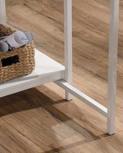 Sauder Miscellaneous Storage Kitchen Island, L: 31.50" x W: 32.88" x H: 36.00", White Finish - LeafyLoom
