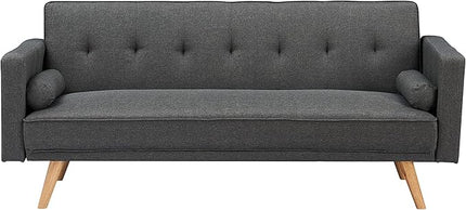 NicBex Sectional Couch Sofa with 2 Round Pillows Cotton Sofa Bed Cloud Couch for Living Room Furniture Sets with Adjustable Back, Modular Sofa for Living Room, Bedroom, Apartment,71.6" L, Dark Gray - LeafyLoom