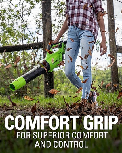 Greenworks 48V (2 x 24V) Cordless Axial Leaf Blower (125 MPH / 515 CFM / 125+ Compatible Tools), (2) 2.0Ah Batteries and Dual Port Charger Included - LeafyLoom