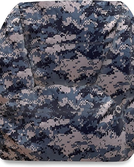 Posh Creations Structured Comfy Bean Bag Chair for Gaming, Reading and Watching TV, Coronado Chair, Nylon - Camo Digital - LeafyLoom