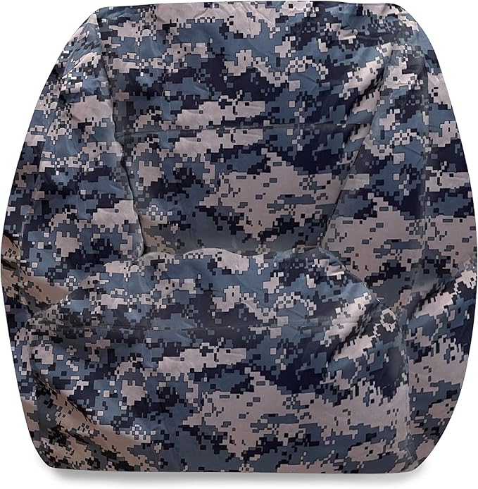 Posh Creations Structured Comfy Bean Bag Chair for Gaming, Reading and Watching TV, Coronado Chair, Nylon - Camo Digital - LeafyLoom