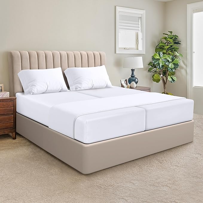 Utopia Bedding Split King Bed Sheets Set - 5 Piece Bedding - Brushed Microfiber - Shrinkage and Fade Resistant - Easy Care (Split King, White) - LeafyLoom