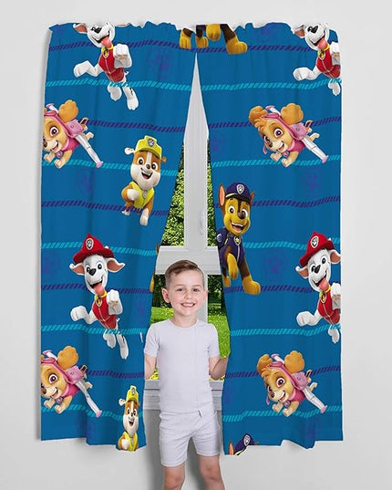Franco Paw Patrol Kids Room Decor Bundle with Area Rug (69 in x 52 in) and Window Curtains (82 in x 63 in) - LeafyLoom