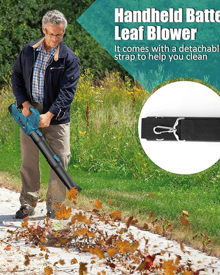 Leaf Blower - 320CFM 180MPH 21V Leaf Blower Cordless with 2 X 5.0 Ah Battery & Charger, Electric Leaf Blower Battery Powered Leaf Blower Lightweight for Snow Blowing & Lawn Care Yard Cleaning - LeafyLoom