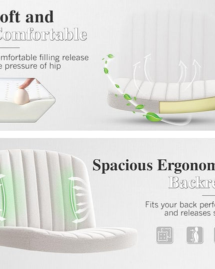 Criss Cross Legged Chair with Wheels, Armless Swivel Wide Padded Height Adjustable Fabric Home Office, Beige - LeafyLoom