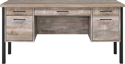 Coaster Furniture Samson 4-Drawer Writing Desk Weathered Oak and Black 801950 - LeafyLoom