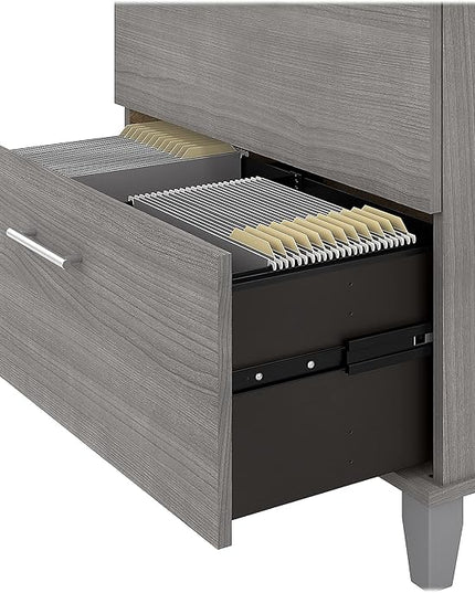 Bush Somerset 2-Drawer Lateral File Cabinet, Letter/Legal, Platinum Gray, 30-Inch (WC81280) - LeafyLoom