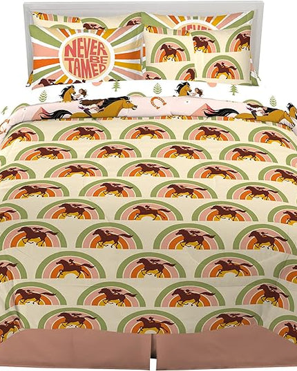 Franco Kids Bedding Super Soft Comforter and Sheet Set with Sham, 7 Piece Full Size, Spirit Riding Free - LeafyLoom