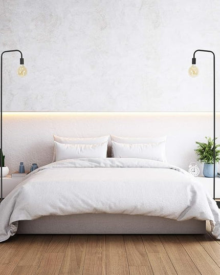 O’Bright Industrial Floor Lamp for Living Room, 100% Metal Lamp, UL Certified E26 Socket, Minimalist Design for Decorative Lighting, Stand Lamp for Bedroom/Office/Dorm, ETL Listed (Black) - LeafyLoom