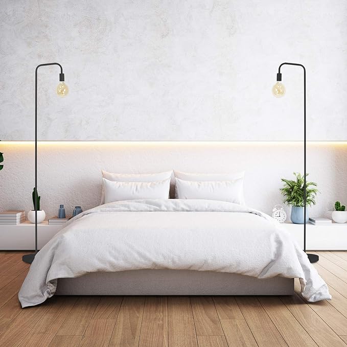 O’Bright Industrial Floor Lamp for Living Room, 100% Metal Lamp, UL Certified E26 Socket, Minimalist Design for Decorative Lighting, Stand Lamp for Bedroom/Office/Dorm, ETL Listed (Black) - LeafyLoom