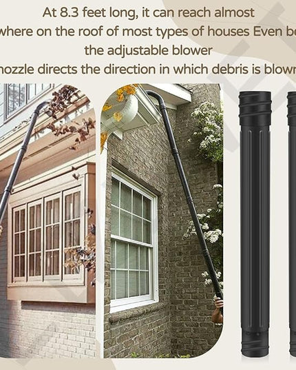 Gutter Cleaning Attachment Replaces AGC1000 Cleaning Kit & Mounting Bracket Kit for EGO 530CFM 580CFM 575CFM 650CFM 615CFM LBX6000, W/Battery Holders - Easily Clear Leaves And Debris From Gutters - LeafyLoom