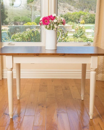Christopher Knight Home Clearwater Rectangular Solid Top Table, Dark Oak / Antique White - LeafyLoom
