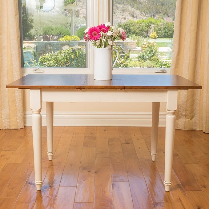 Christopher Knight Home Clearwater Rectangular Solid Top Table, Dark Oak / Antique White - LeafyLoom