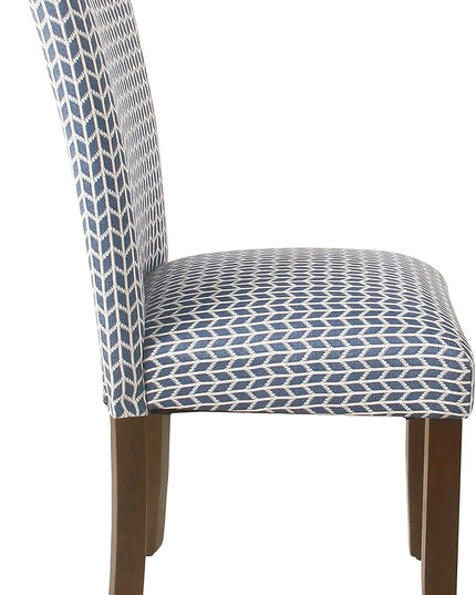 HomePop Classic Parsons Dining Chairs, Pack of 2, Blue Geometric - LeafyLoom