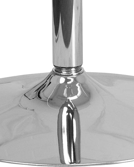 Flash Furniture Hills 31.5'' Round Glass Dining Table with 29''H Chrome Base, Decorative Narrow Round Tempered Glass Cocktail Table, Clear/Silver - LeafyLoom