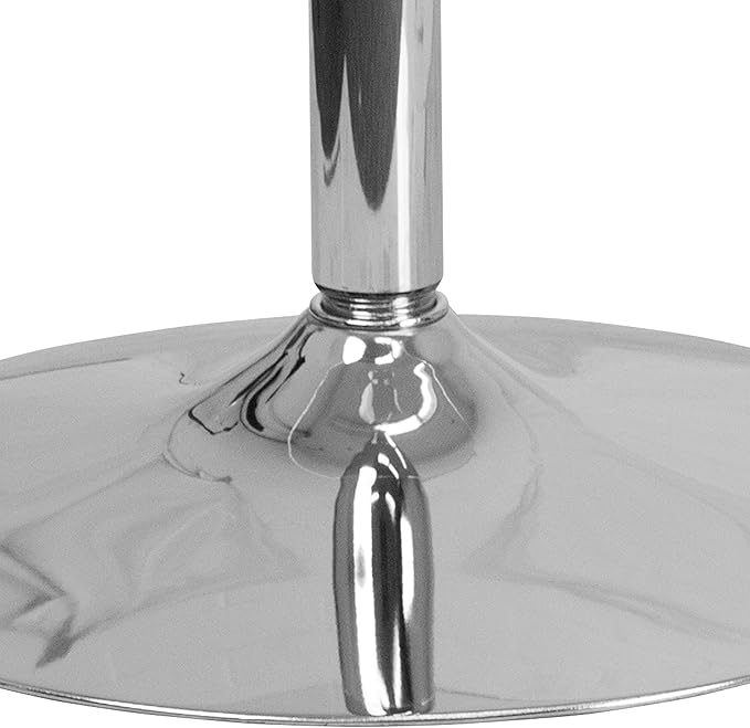 Flash Furniture Hills 31.5'' Round Glass Dining Table with 29''H Chrome Base, Decorative Narrow Round Tempered Glass Cocktail Table, Clear/Silver - LeafyLoom