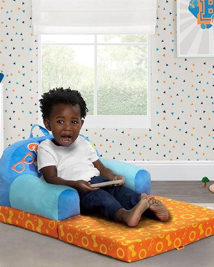 Delta Children Cozee Buddy Flip-Out Kids Chair, Blippi - LeafyLoom