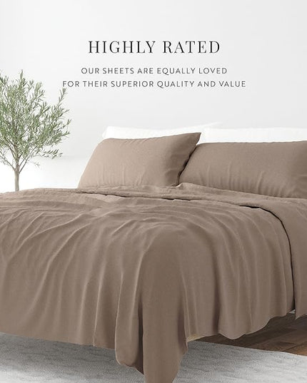 Linen Market Bed Sheets for Queen Size Bed (Taupe) - Sleep Better Than Ever with These Soft and Cooling Queen Sheets - Deep Pocket Fits 16" Thick Beds - 4 Piece Queen Sheet Set - LeafyLoom