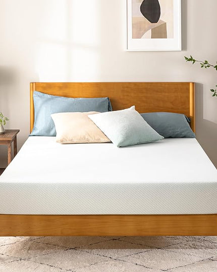 ZINUS 8 Inch Green Tea Memory Foam Mattress [New Version], King, Fiberglass free, Medium Firm Feel, Zoned Pressure Relief, Certified Safe Foams & Fabric, Mattress in A Box - LeafyLoom